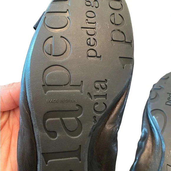 Pedro Garcia Black And Gold Ballet Leather Flats - Picture 5 of 8
